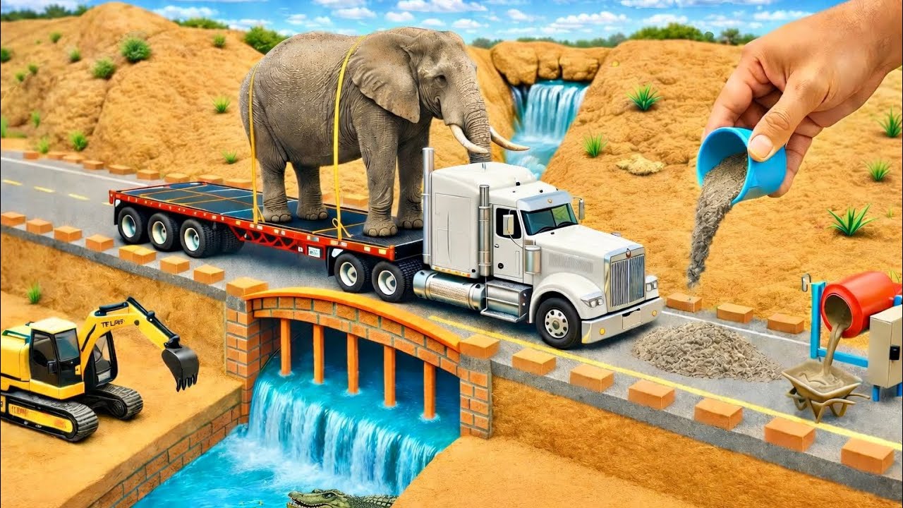 Amazing DIY Mini Truck Building Bridge | Creative Construction Science Project