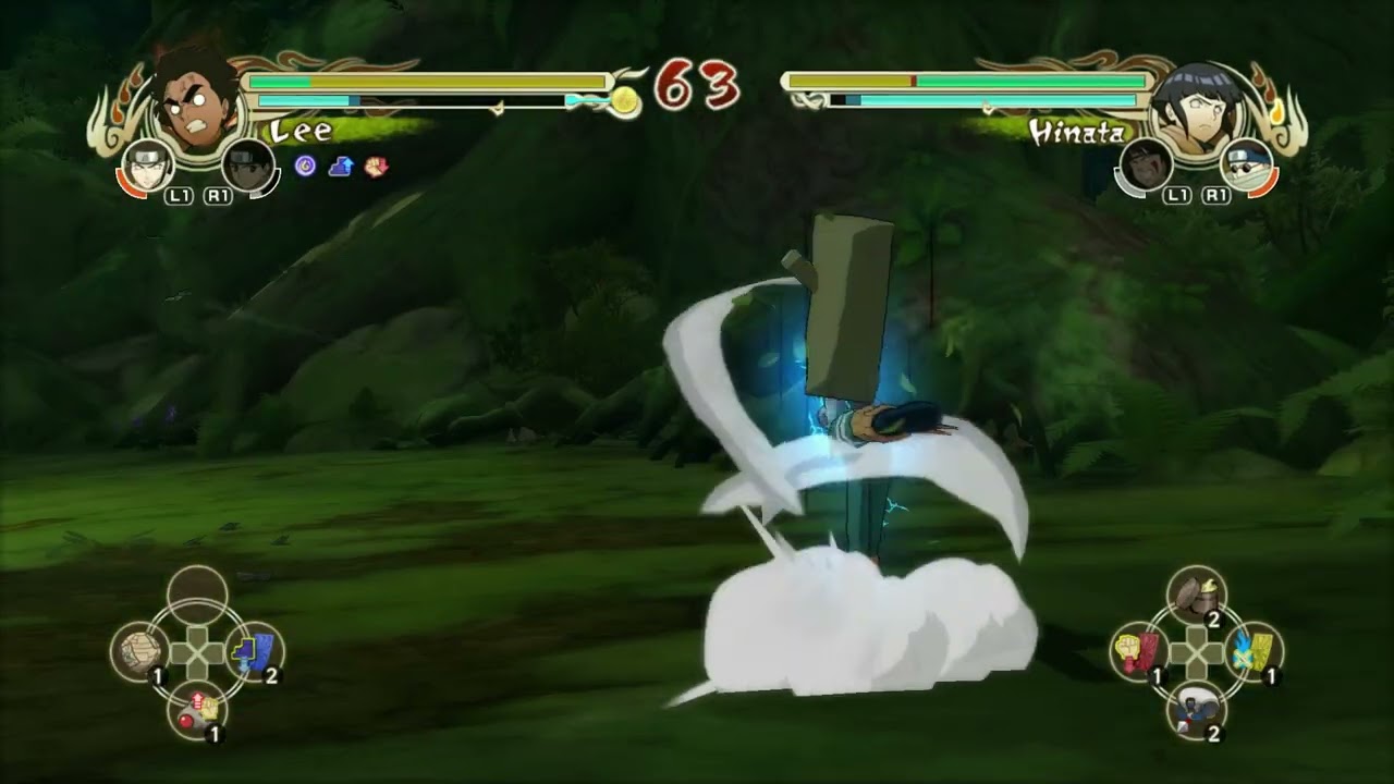 Rock Lee (Eight Gates) vs Hinata - Naruto Ultimate Ninja Storm