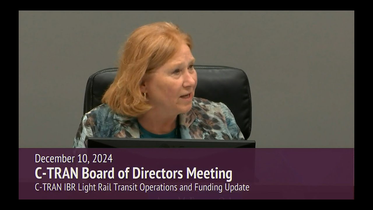C-TRAN Board Debates $7M TriMet Light Rail Costs for IBR Program