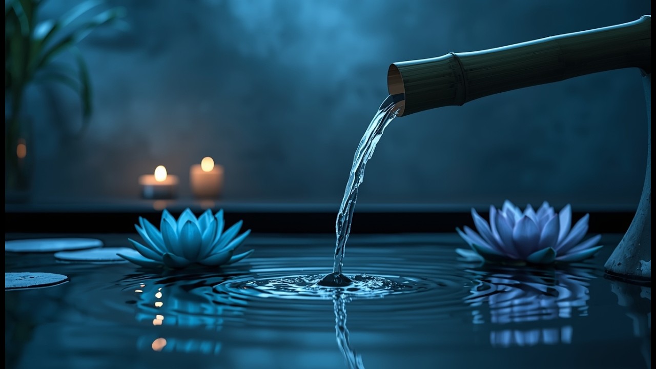 Deep Sleep Music with Natural Bamboo Water Fountain for Anxiety Relief | Live 24/7