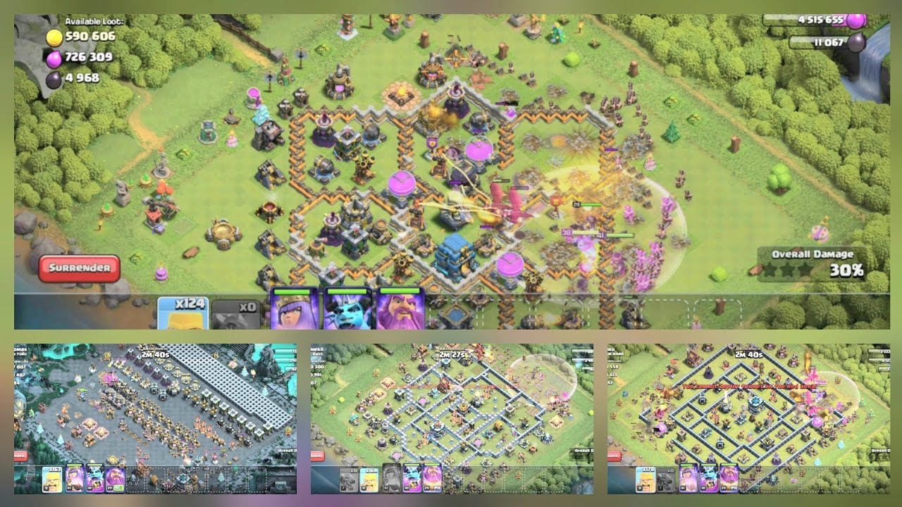 Clash of Clans | Barbarin Attack alone at Level 14 & Level 15 Clans Destroyed |  Barbarin