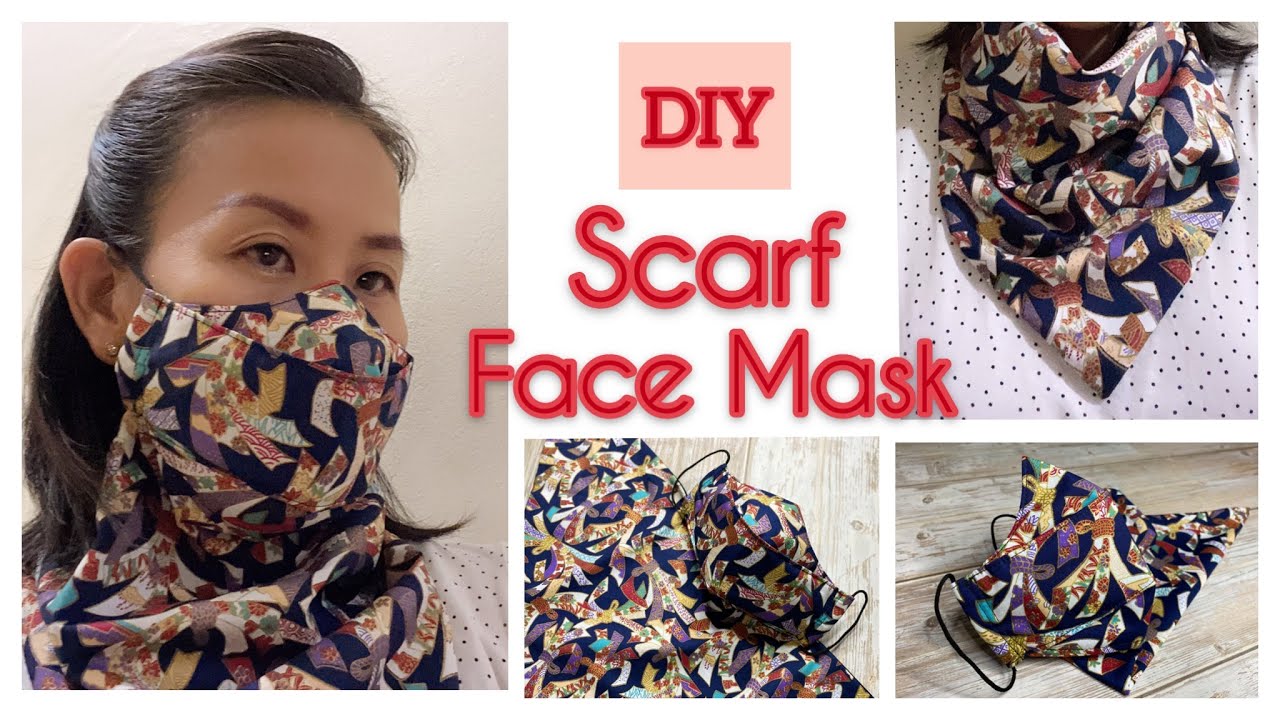 Scarf Face Mask | DIY Face Mask at Home | with Filter Pocket | วิธีทำหน้ากากอนามัย ผ้าพันคอ แบบเกร๋ๆ