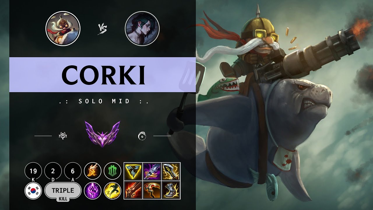 Corki Mid vs Hwei - KR Master Patch 14.10