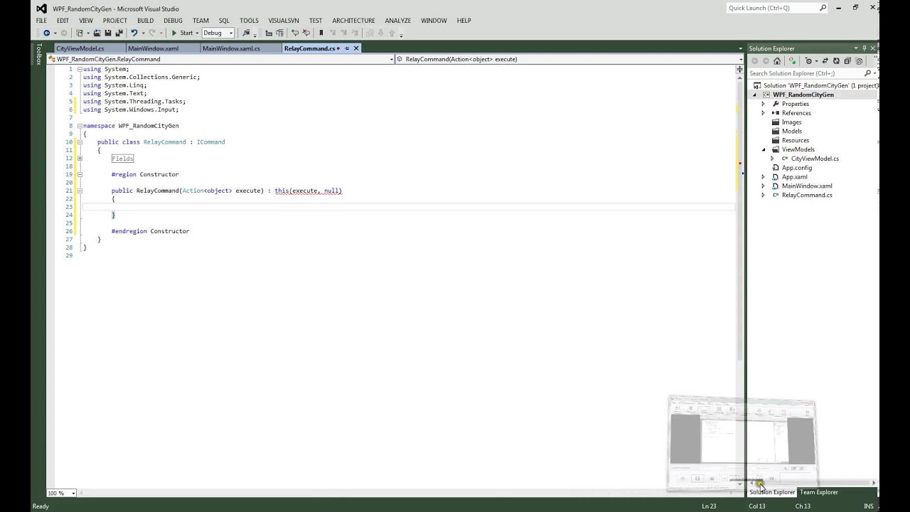 C# Wpf RandomCityGen RelayCommand   Tutorial #6