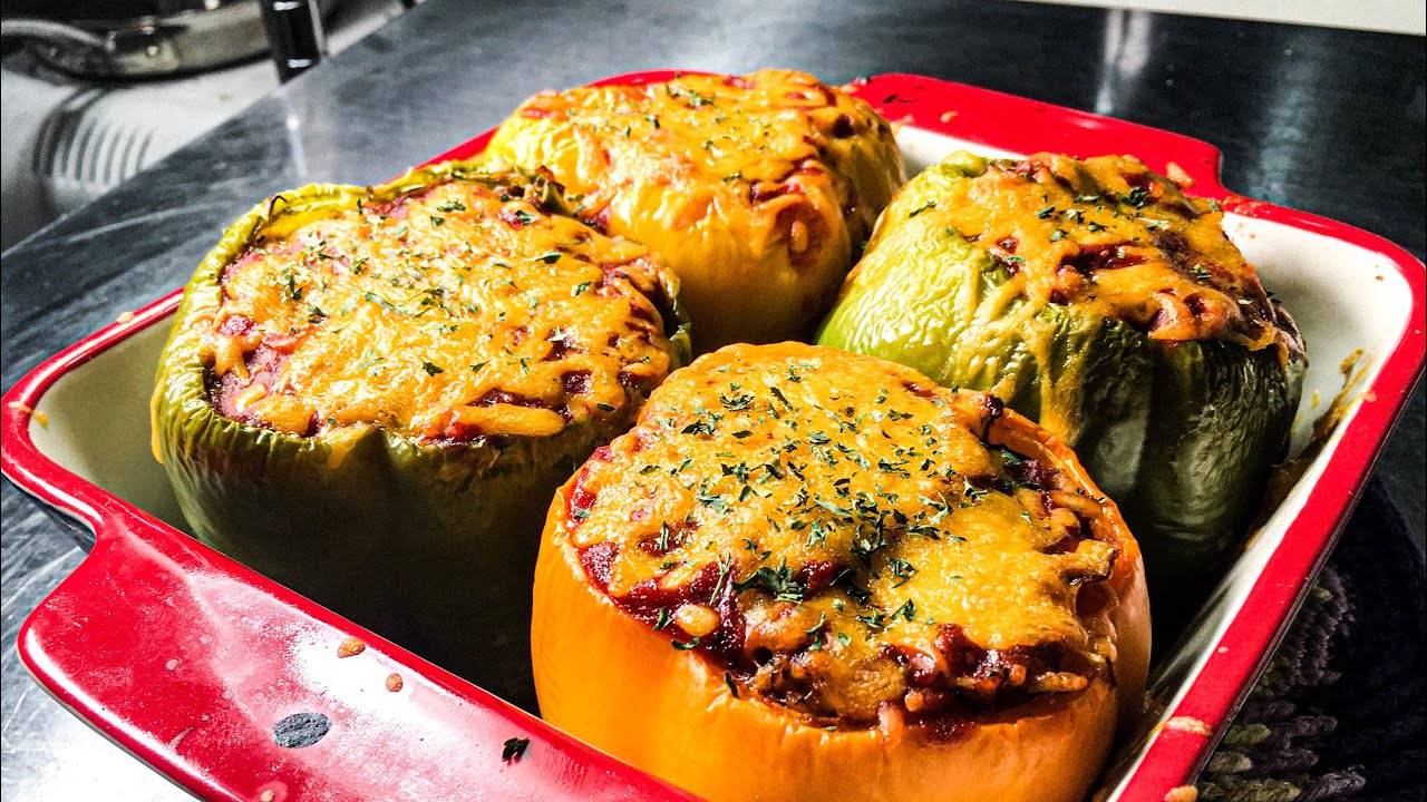 Простой рецепт фаршированных перцев / как приготовить фаршированные перцы с говяжьим фаршем и рисом