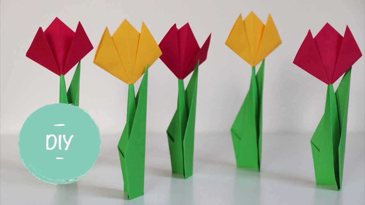 Een tulp vouwen van papier - Stap voor stap uitgelegd