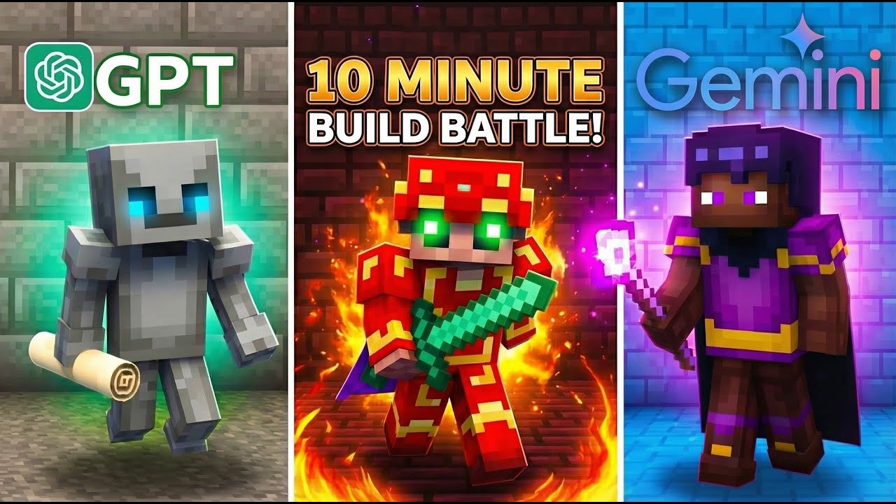 ChatGPT vs  Gemini The 10 Minute Minecraft Coding Battle