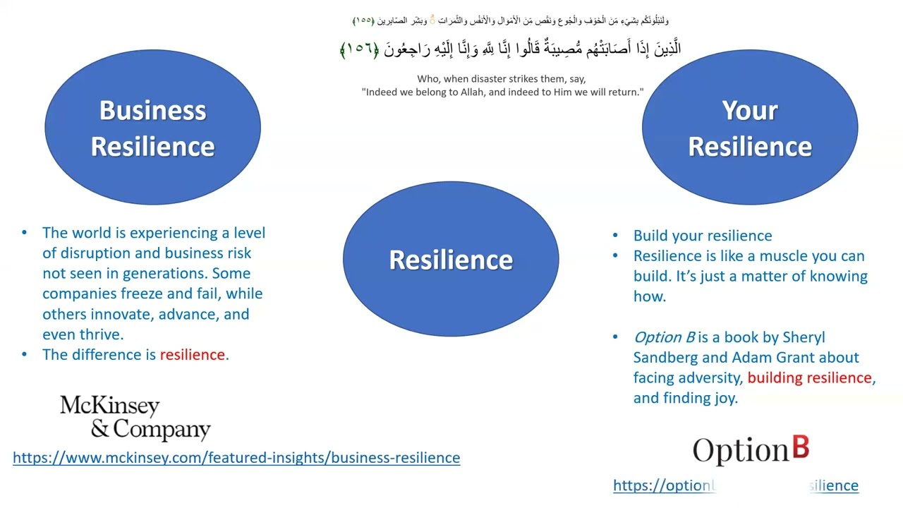 Resilience القدرة على التعافي من الصعوبات
