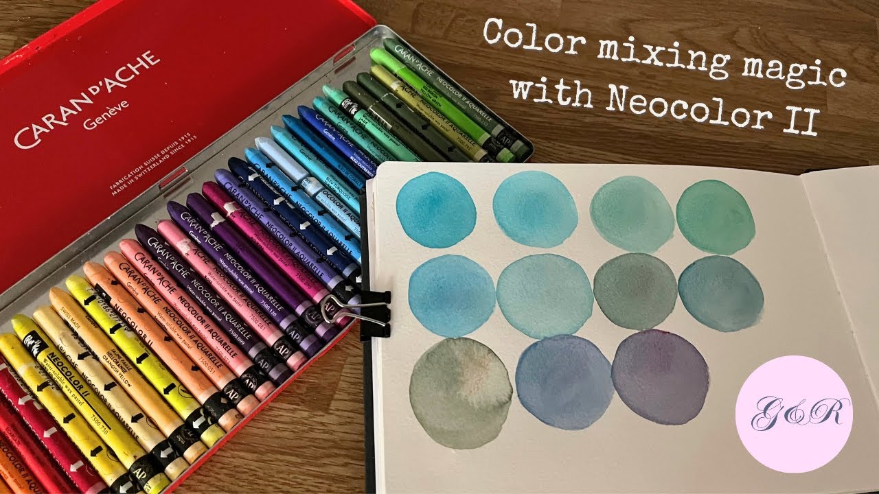 How to mix Neocolor II crayons: 10 Beautiful Malachite Green color blends you must try!