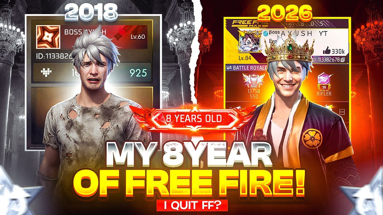 Free Fire 8 Years Journey 😱| I Quit ff after 8 year complete | Storytime