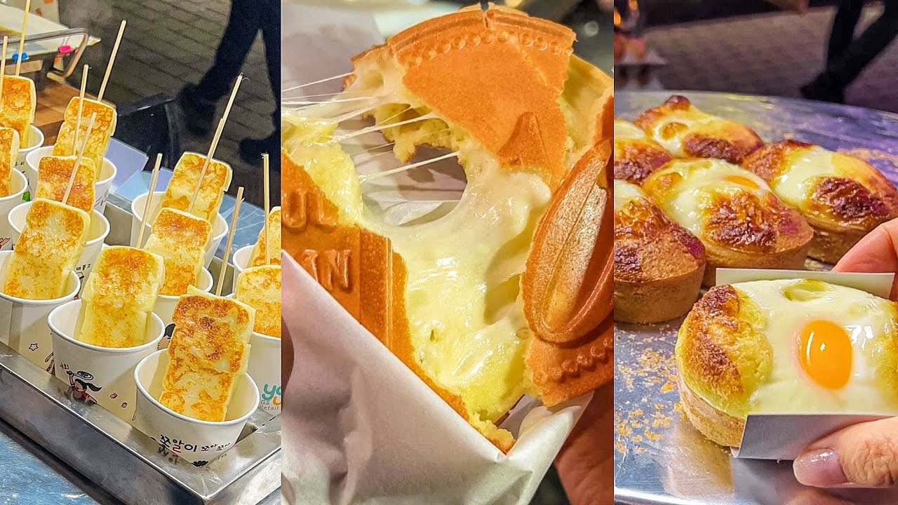 Thi&ecirc;n đường ph&ocirc; mai ở MyeongDong: ph&ocirc; mai nướng, b&aacute;nh đồng xu ph&ocirc; mai tan chảy, bạch tuột que..🤤