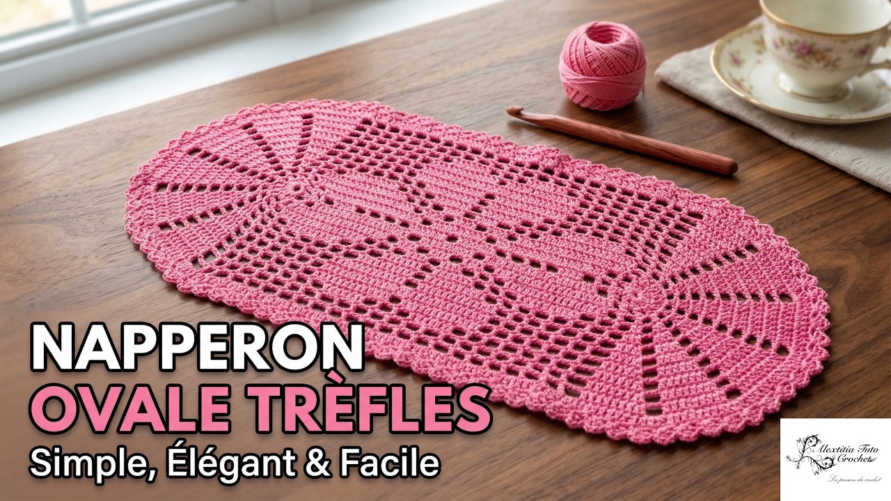 tuto napperon trefle au crochet @AlextitiaTutoCrochet
