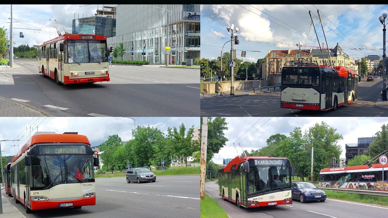 Вильнюс. Троллейбусы Škoda 14Tr, Solaris Trollino II 15 AC, Solaris Trollino IV 12 Škoda