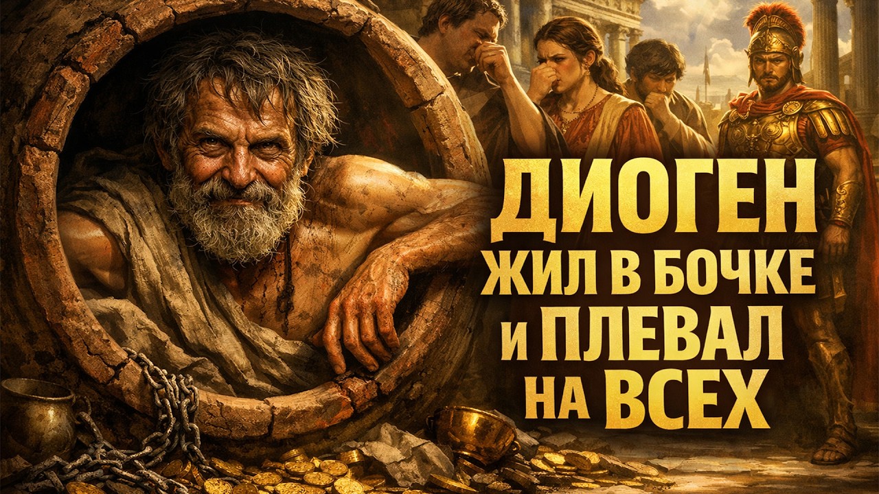 ДИОГЕН: Почему ЖИЗНЬ В БОЧКЕ и отсутствие стыда &mdash; это истинное величие? Уроки главного БЕЗУМЦА!