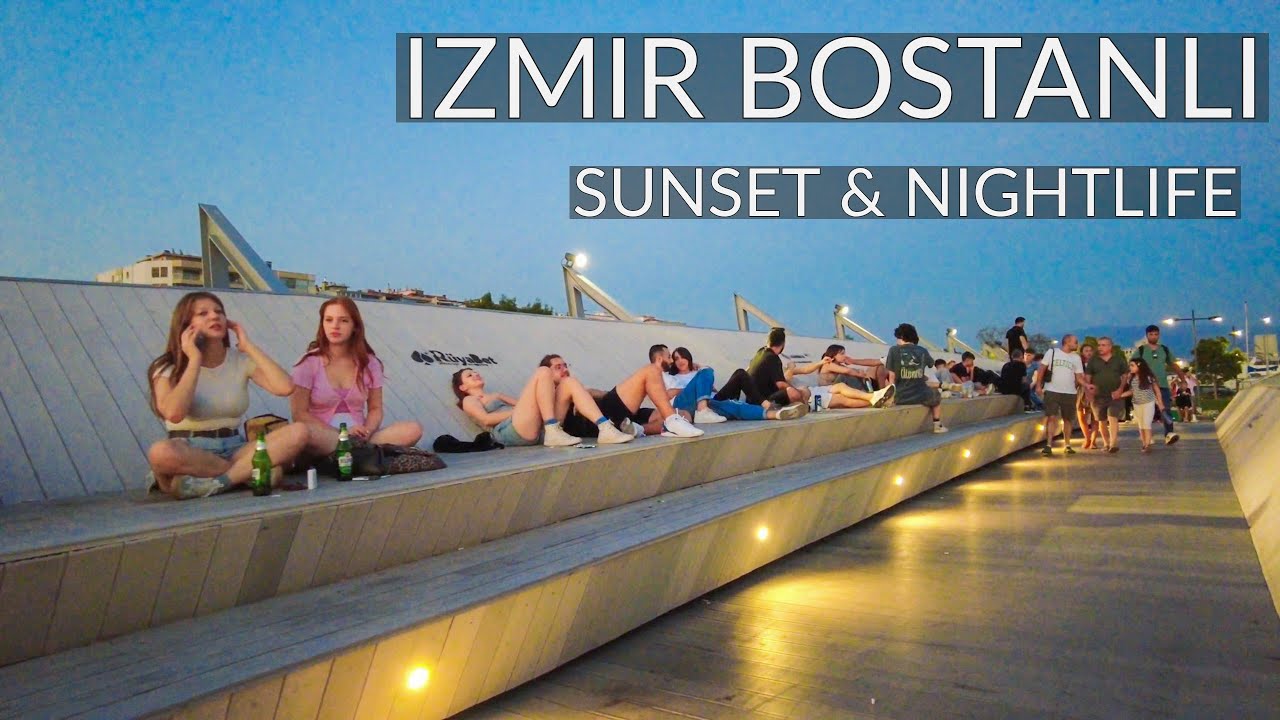 A Perfect Evening in İzmir: Sunset Vibes 🎵 & Bostanlı’s Nightlife 🇹🇷 (4K Walk)