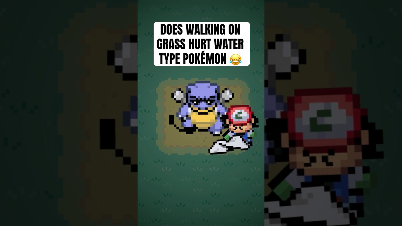 Does walking on grass hurt water Pokemon 😂 #pokemon #shorts