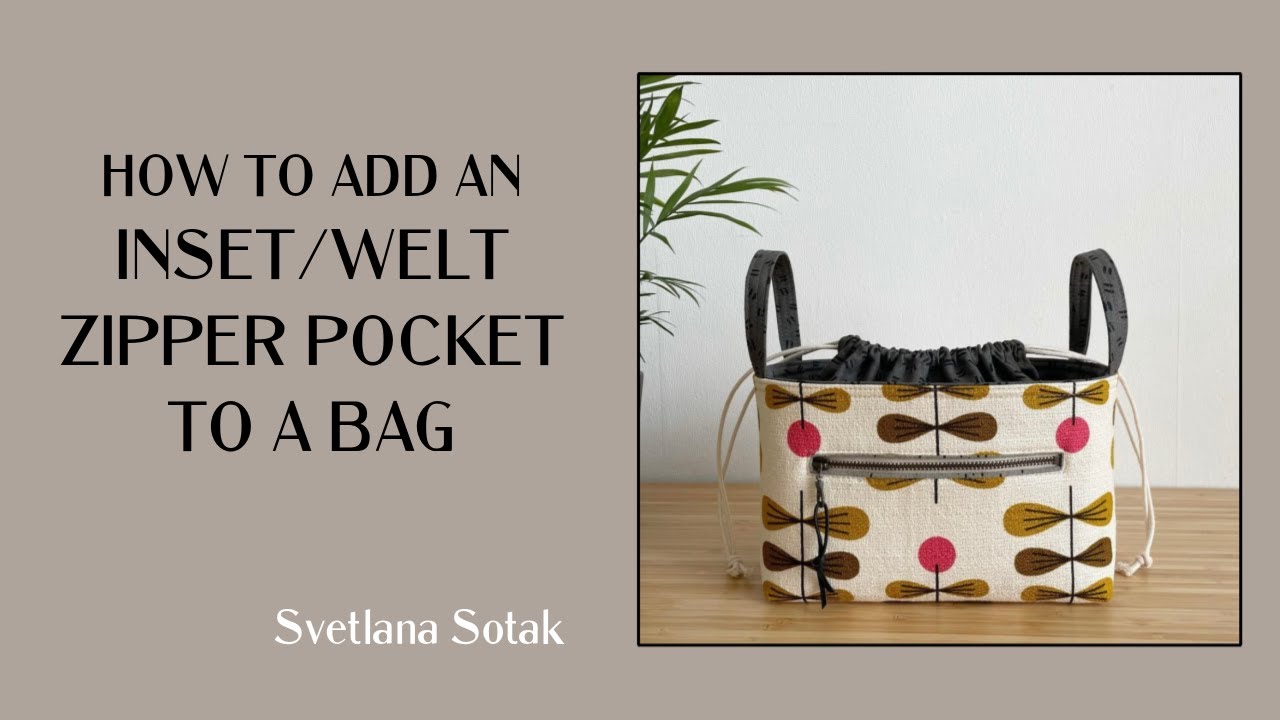 Detailed STEP BY STEP TUTORIAL on How to Add a Zipper Pocket to any bag, easy to follow instructions
