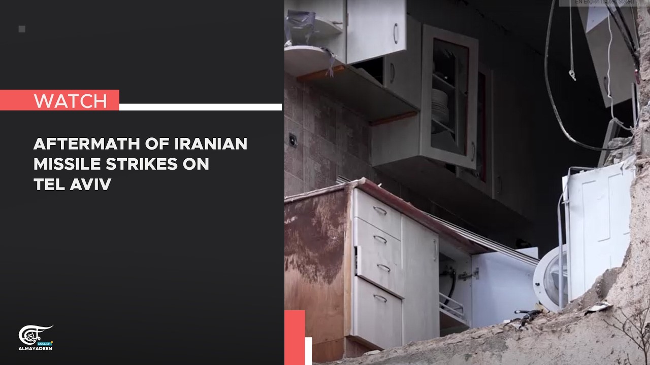Aftermath of Iranian missile strikes on Tel Aviv