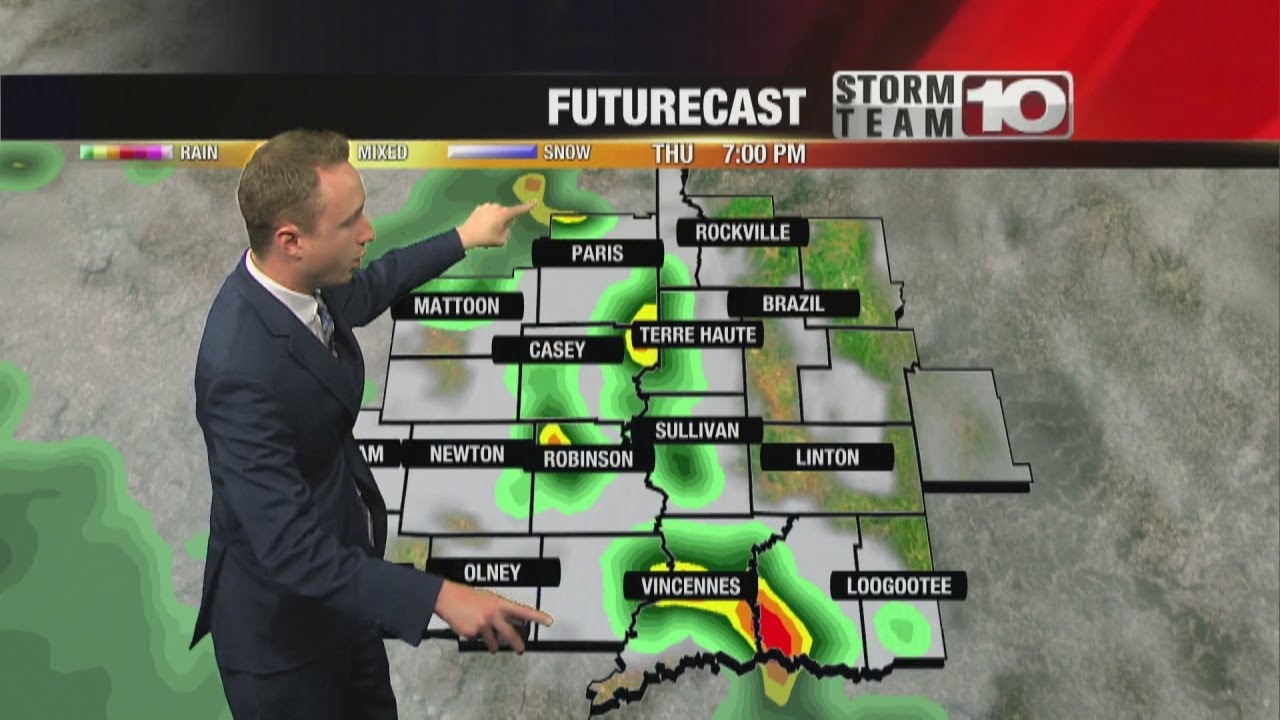 Thursday: Showers, mostly cloudy. High: 75