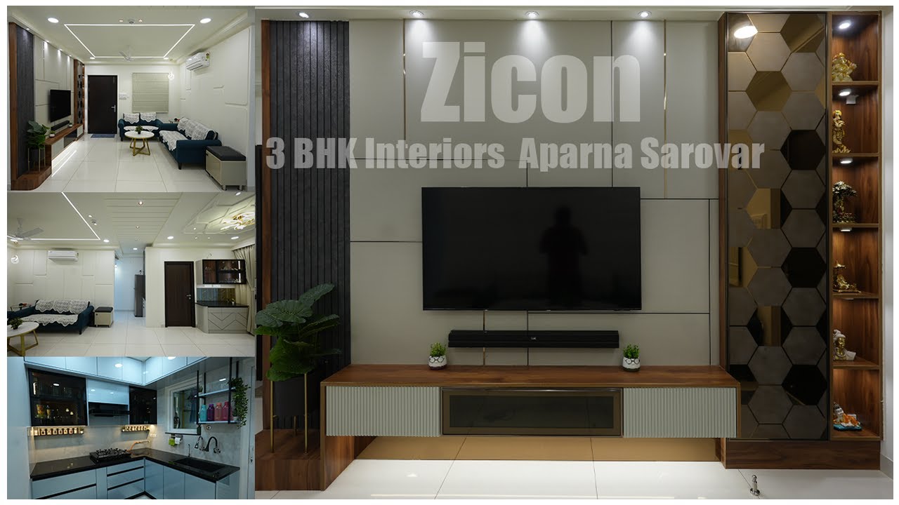 3 BHK Interiors Aparna Sarovar Zicon | Hyderabad | @luckyinteriors1618  @Interiorpromotions