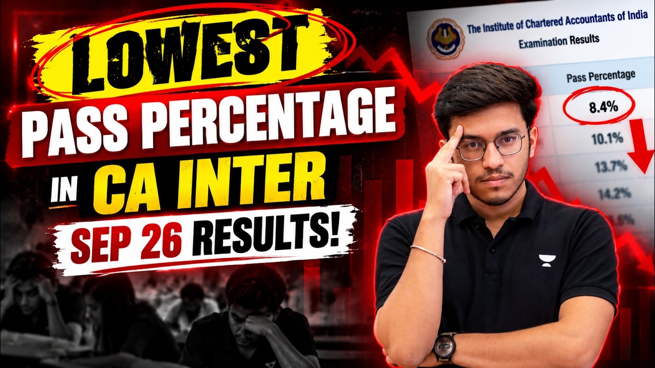 Lowest pass percentage in CA inter Sep 26 Results Result update CA inter Sep 26 Result update #icai