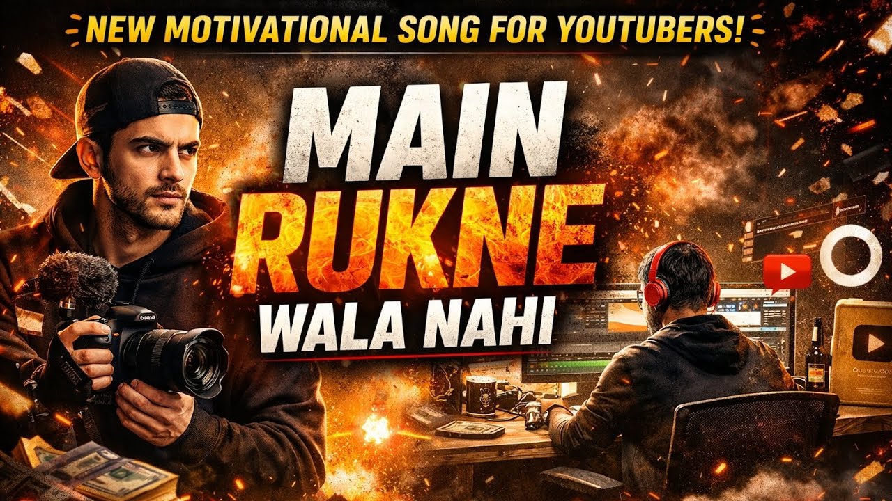 MAIN RUKNE WALA NAHI 🔥 | Motivational Song for YouTubers & Dreamers | Never Give Up