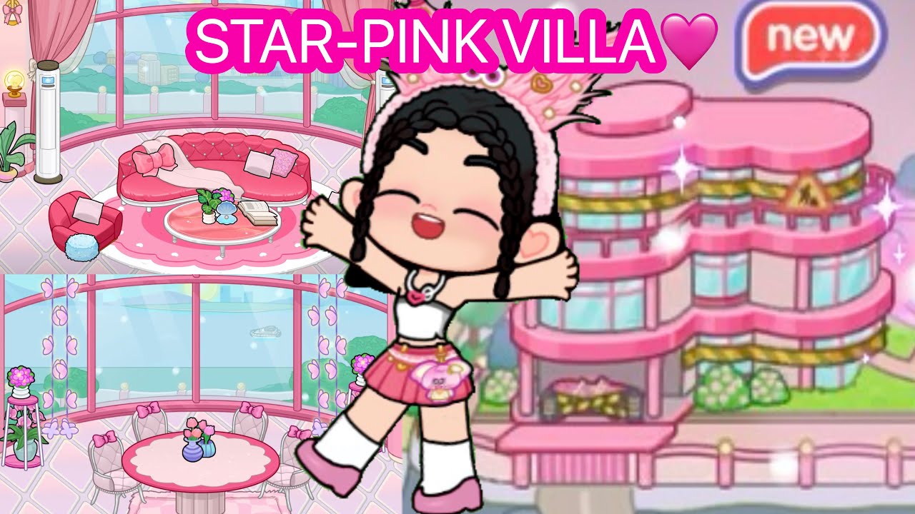 STAR-PINK VILLA 2nd FLOOR DECORATION||GAME WORLD: LIFE STORY🩷✨🌸