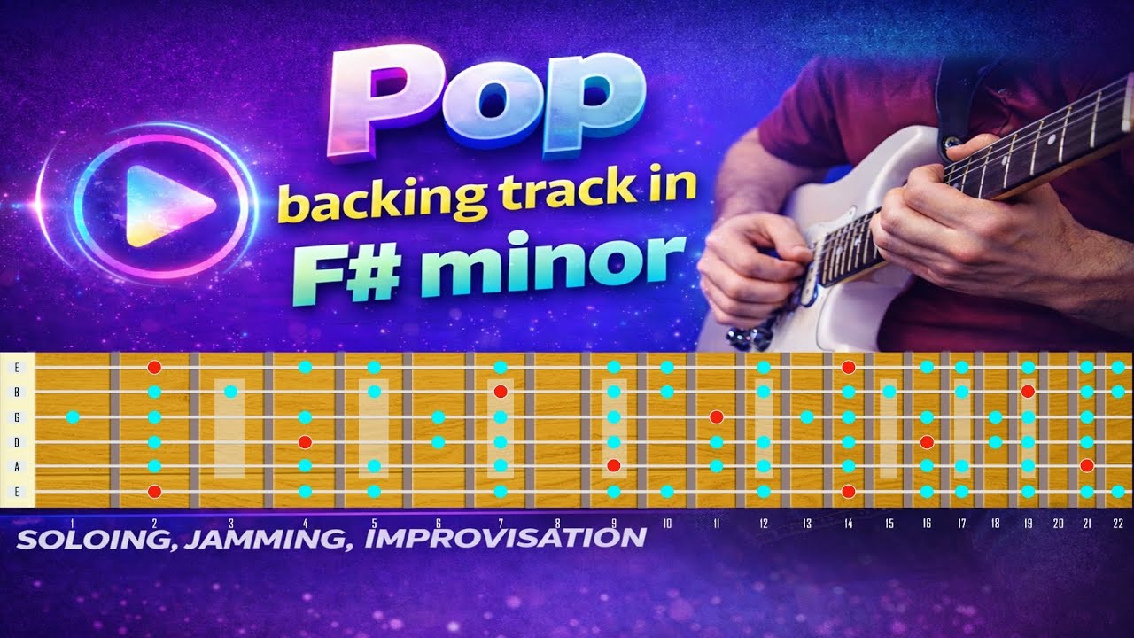 Easy Pop Guitar Backing Track Jam In F# Minor