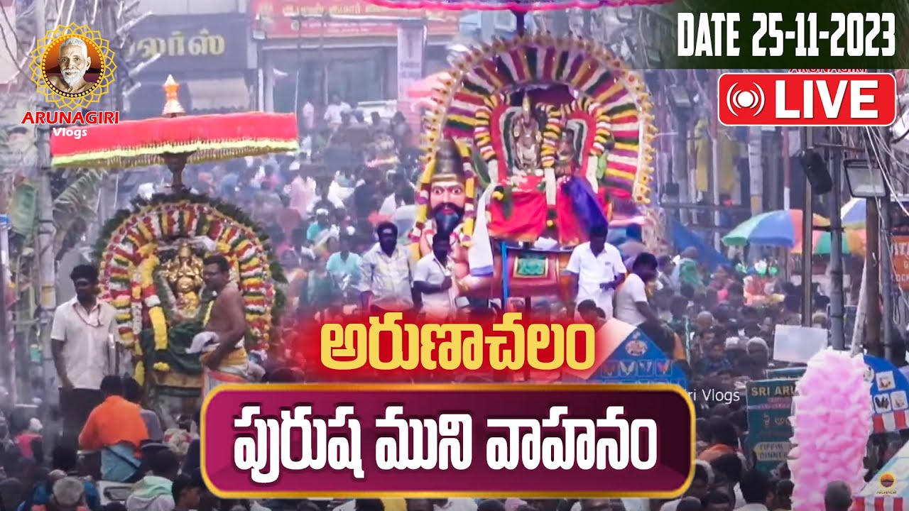 🔴Live Tiruvannamalai | అరుణాచలం కార్తీక బ్రహ్మోత్సవాలు | పురుష ముని వాహనం | Arunachalam Temple
