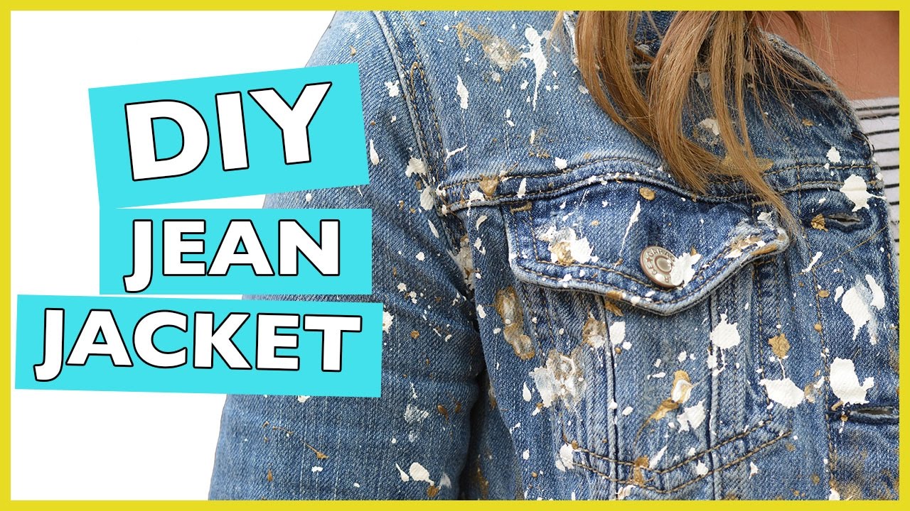Splattered Paint Jean Jacket DIY (White & Gold)