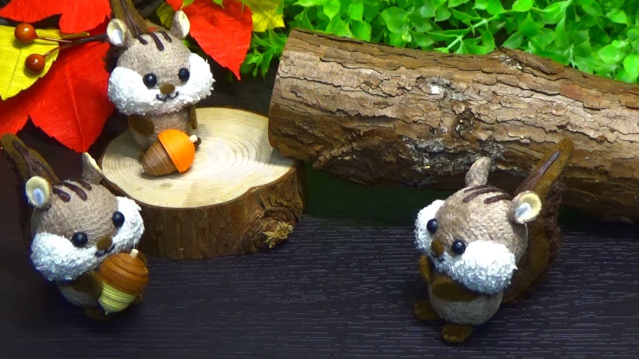 （発泡スチロール）秋の飾り　小さくて可愛い！リスの作り方【DIY】(Styrofoam) Small and cute! squirrel