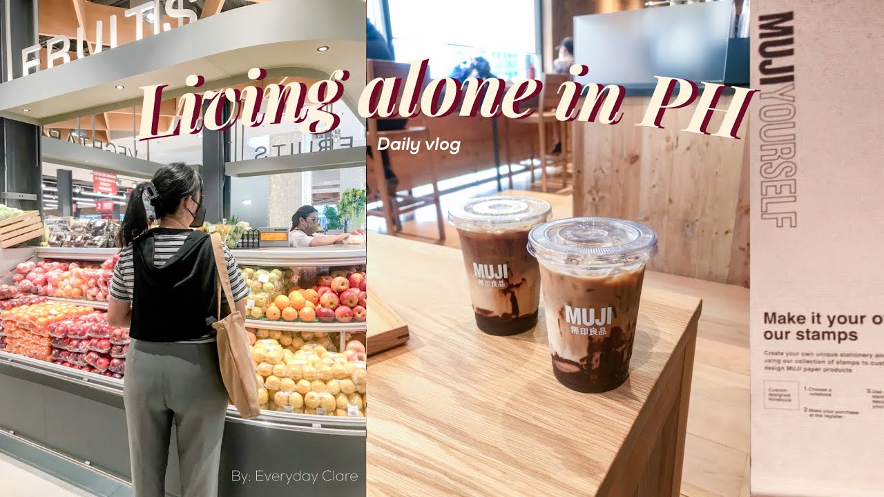 Living alone in the Philippines 🇵🇭 | Muji Cafe + grocery day!