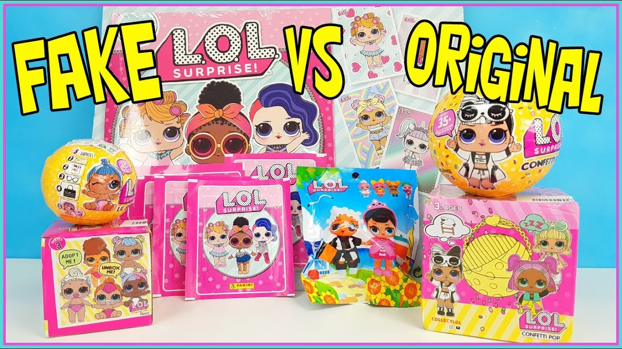 LOL Surprise Original vs Fake. Album de cromos. LOL Surprise confetti POP