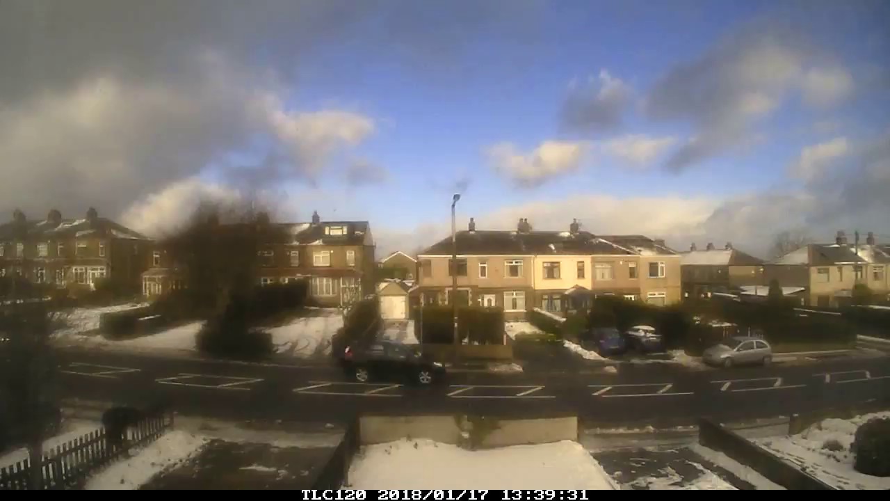 Fast Weather Time Lapse, Bradford, UK, Heavy Snow Showers, 17/01/2018
