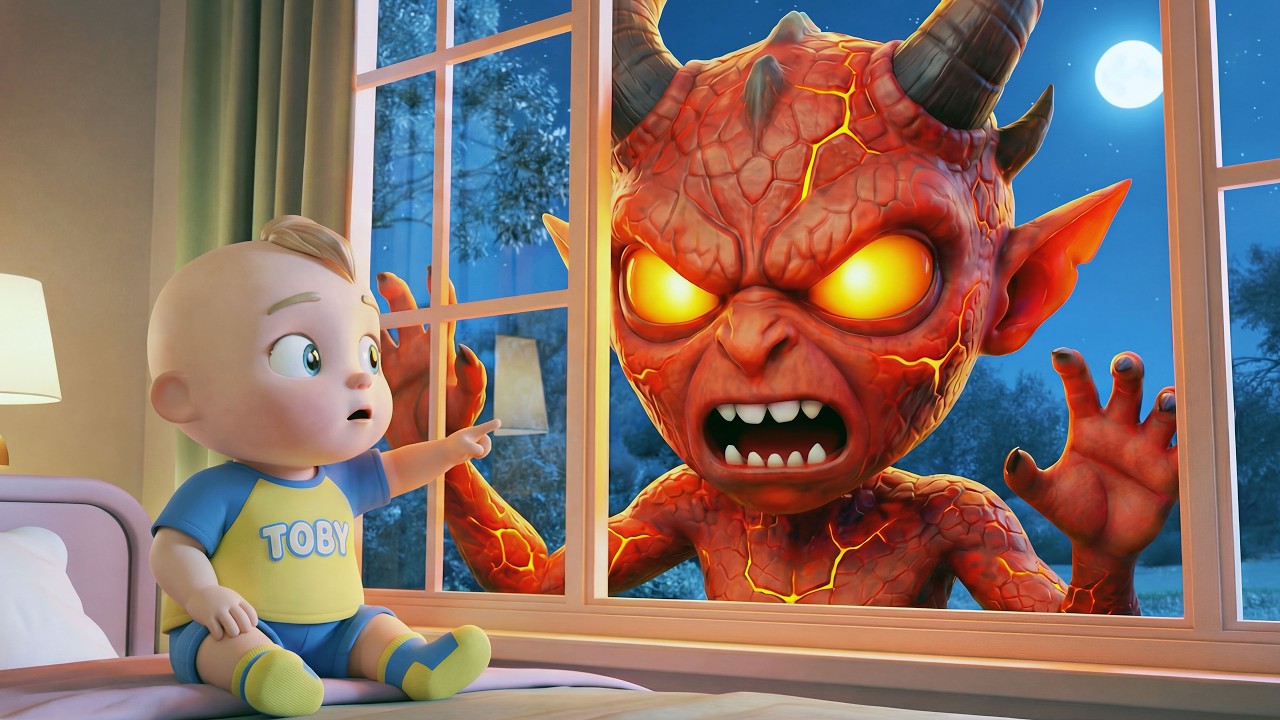 Monster in the Window | Monsters Scary Nursery Rhymes Song for Kids | Toby Nursery Rhyme