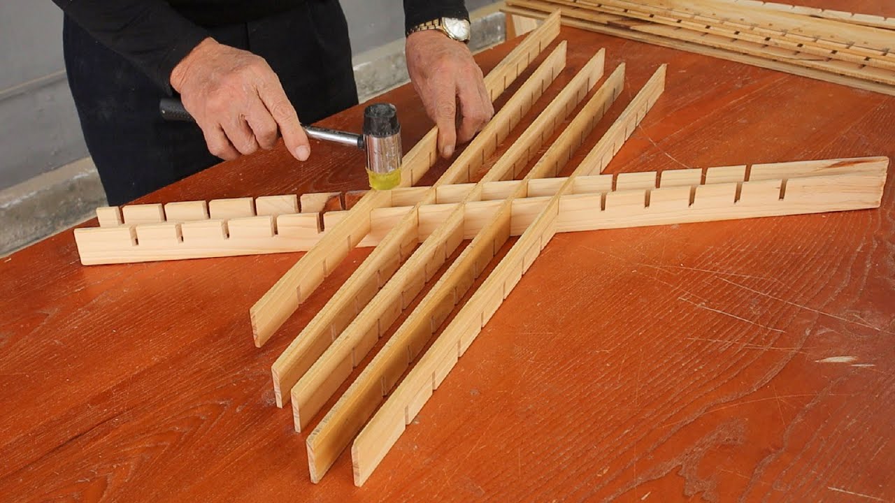 Great Woodworking Ideas And Skills // Build A Unique Design Table From Strips Of Wood