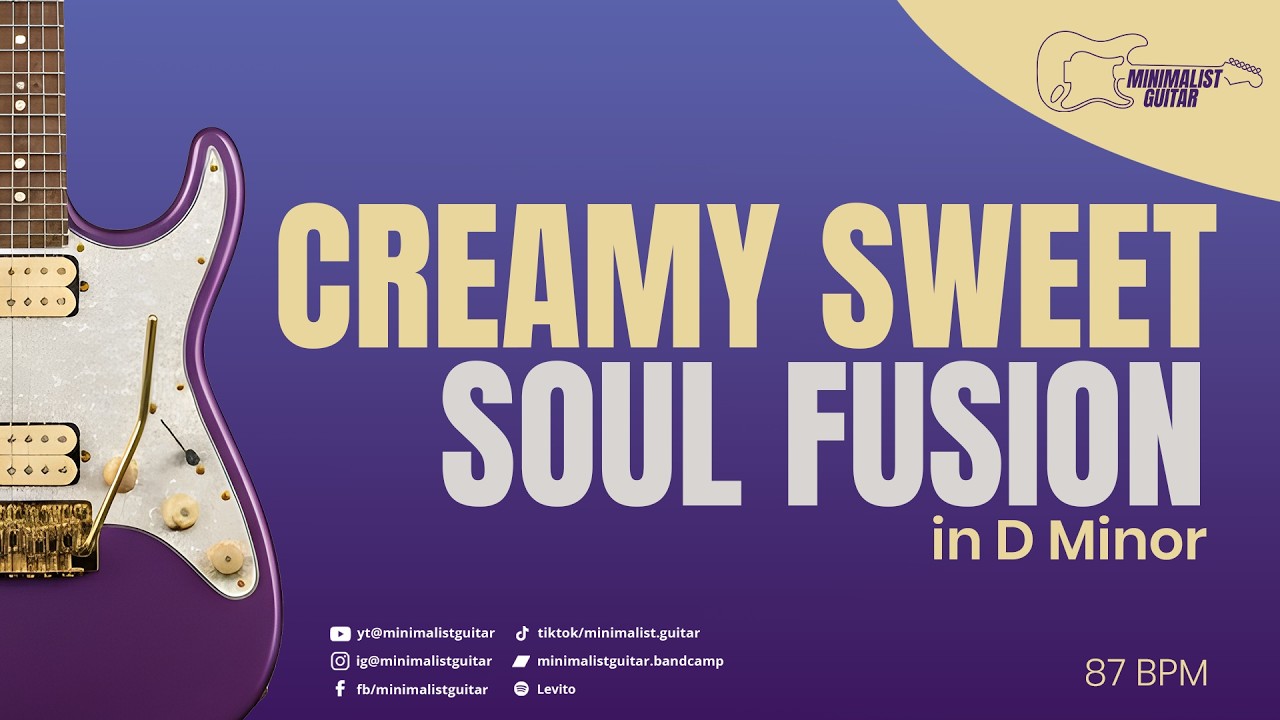 Creamy Sweet Soul Fusion | Guitar Backing Track in D Minor | 87 BPM