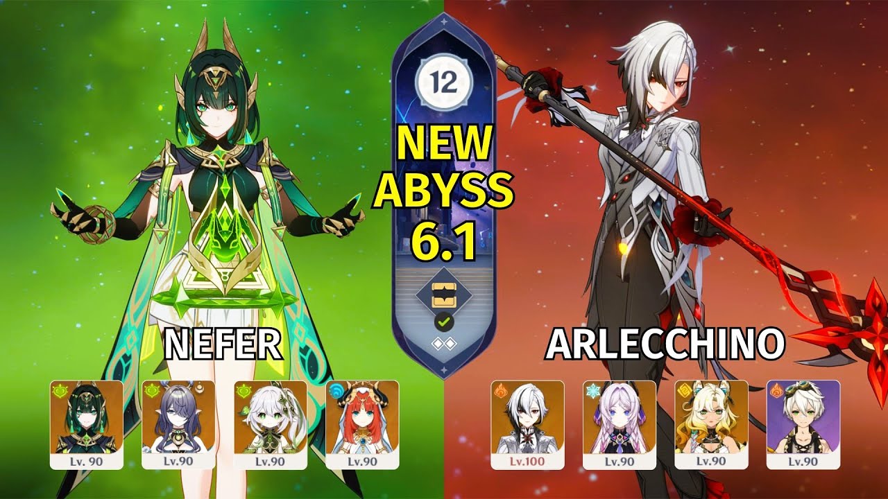 C0 Nefer & C1 Arlecchino - NEW Genshin Impact Abyss 6.1 - Floor 12