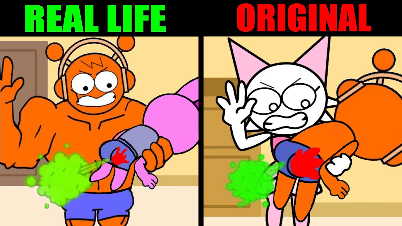 Best TikToks of Incredibox Sprunki | Pinki x Oren💨Something went wrong again💨| REAL LIFE vs ORIGINAL