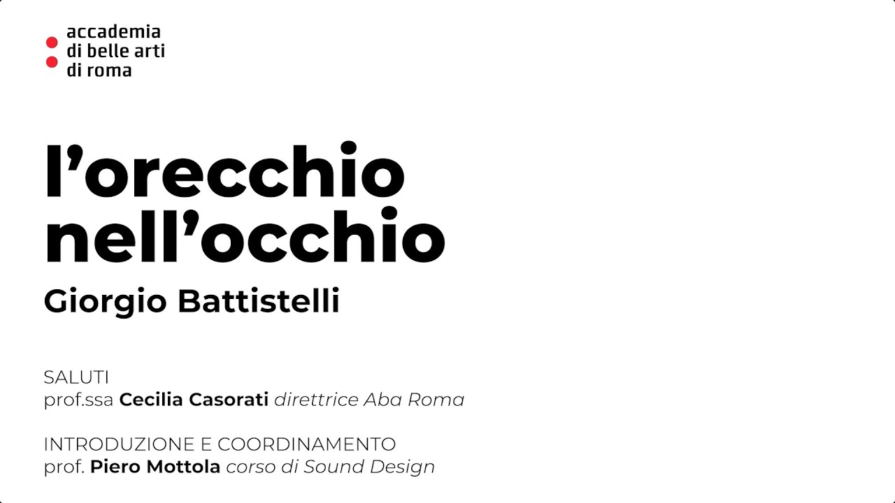 Conferenze ABA RM | Giorgio Battistelli | L'orecchio nell'occhio