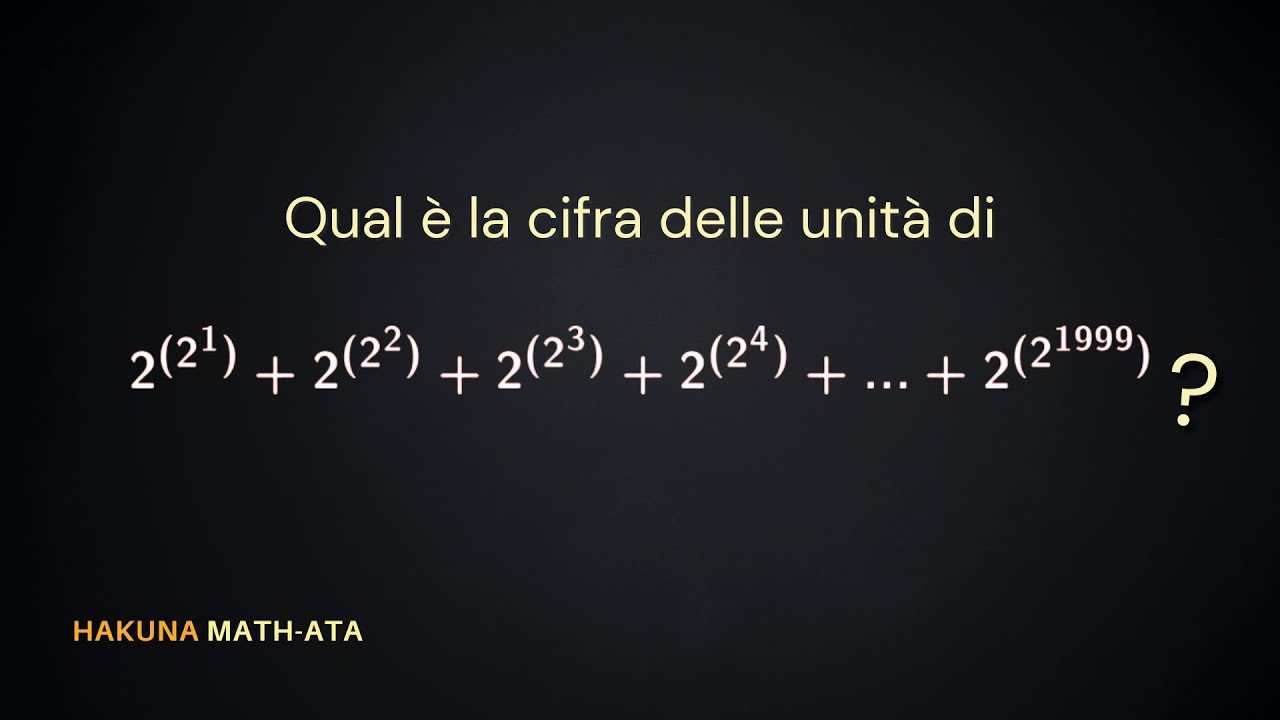 Esercizio Olimpiadi della Matematica Fase Distrettuale | Hakuna MATH-ata