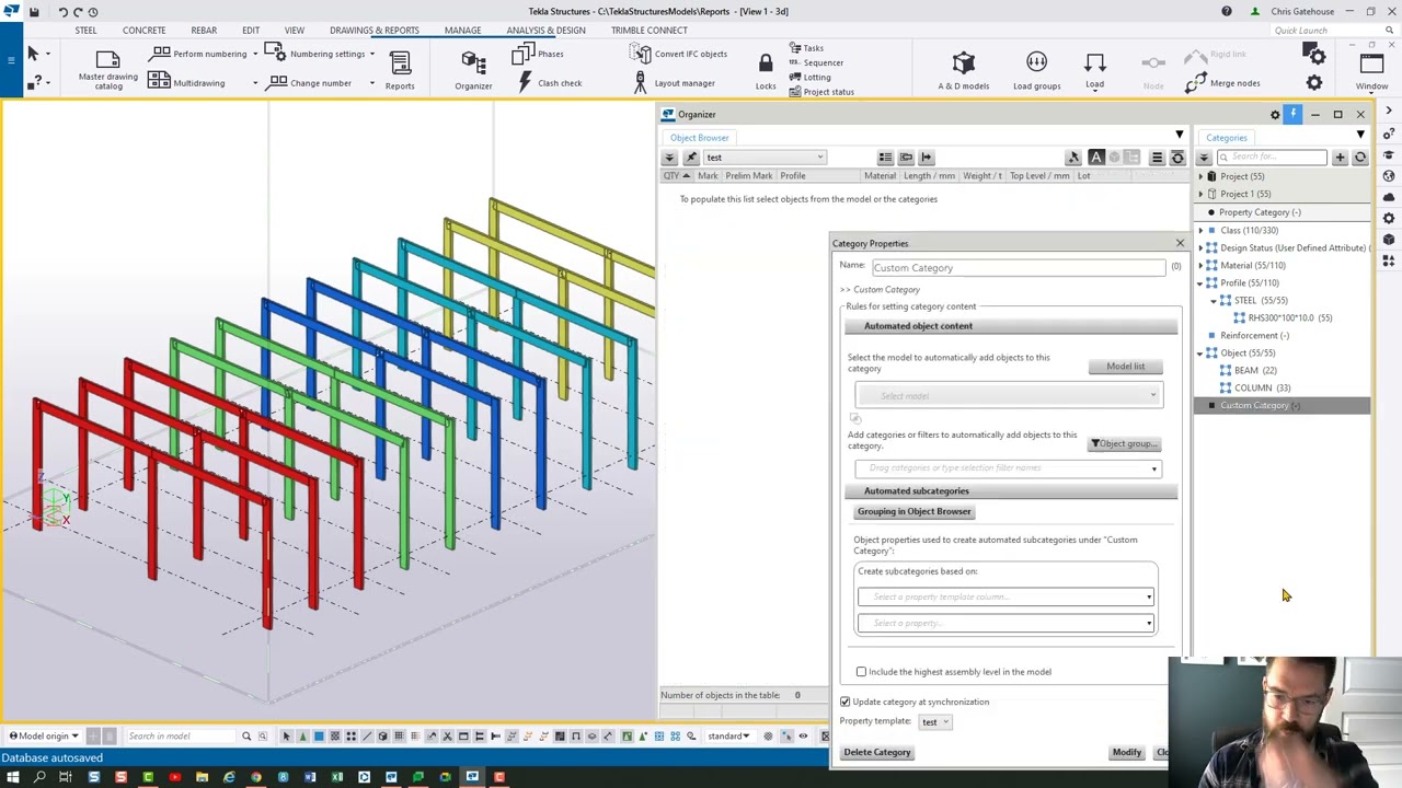 Filtering by lots in model organiser & lengthening attributes in template editor