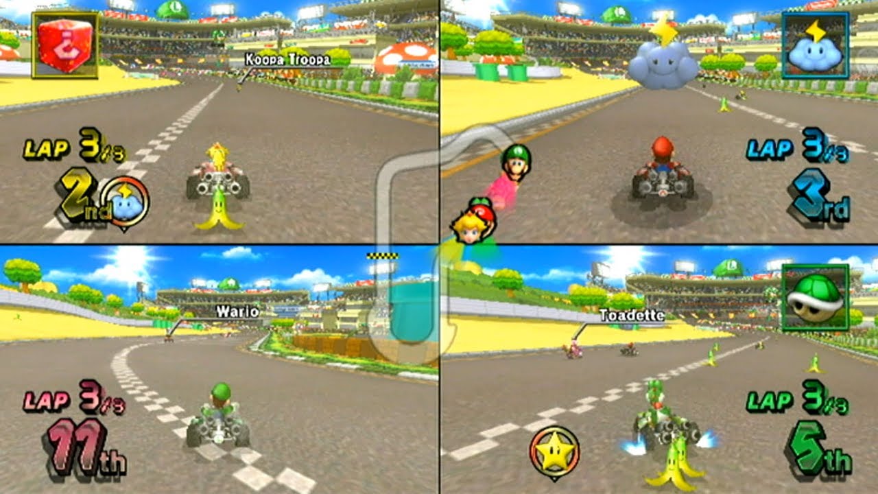 X-TREME Mario Kart Wii Action! 4 Players Racing with Classic Setup ⚡️🔥