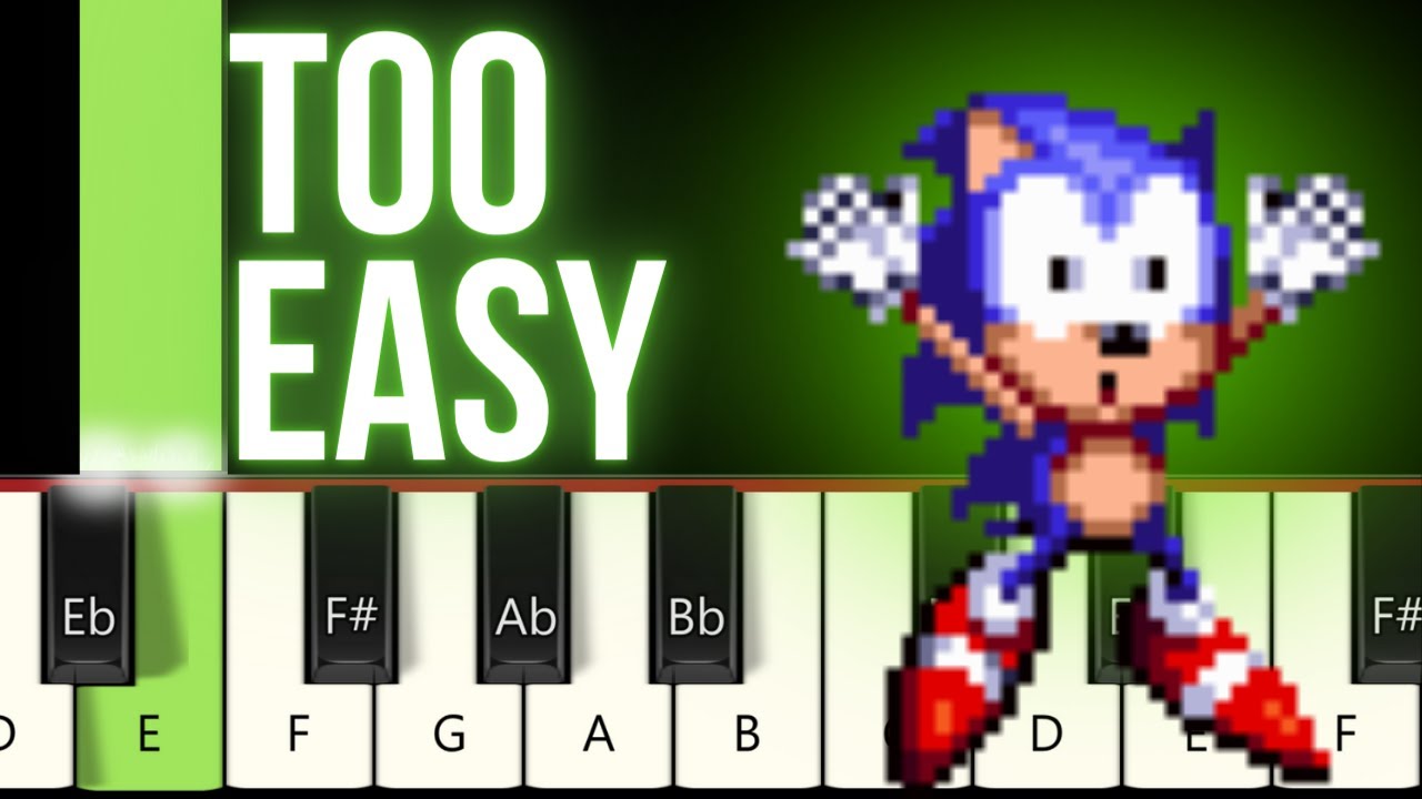 Sonic Drowning Music - VERY EASY Piano tutorial (Slow to Regular Speed) Perfect for Beginners!