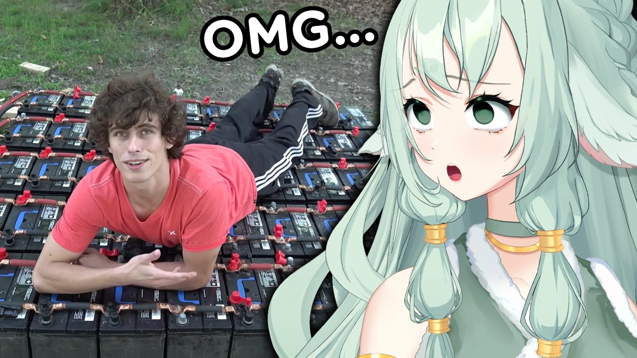 Isn't this... DANGEROUS?? | Styropyro React: 100 car batteries wired in parallel!