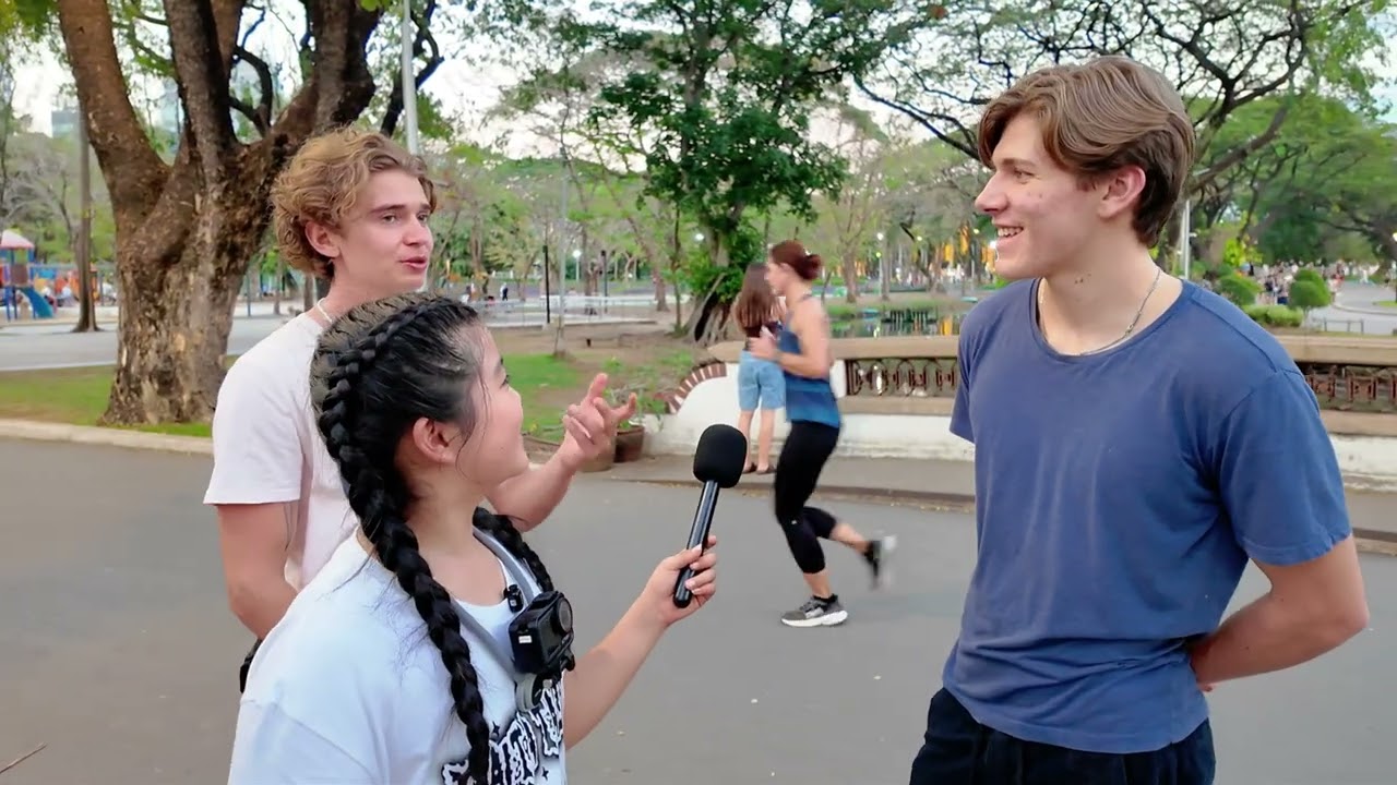 A street interview with 2 handsome guys from Germany and Denmark
