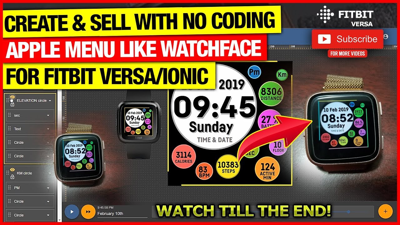 Create your own Apple Menu like watchface with NO coding skills for Fitbit sense, 3, 2 & lite