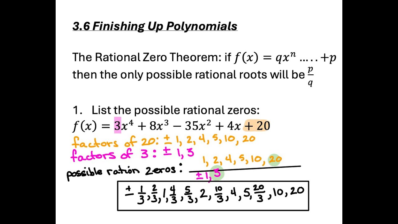 Polynomials Rational Roots and Finding Zeros