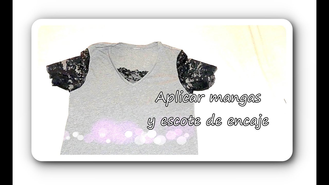 #Tutorial: coser nuevas mangas y escote de encaje para camiseta