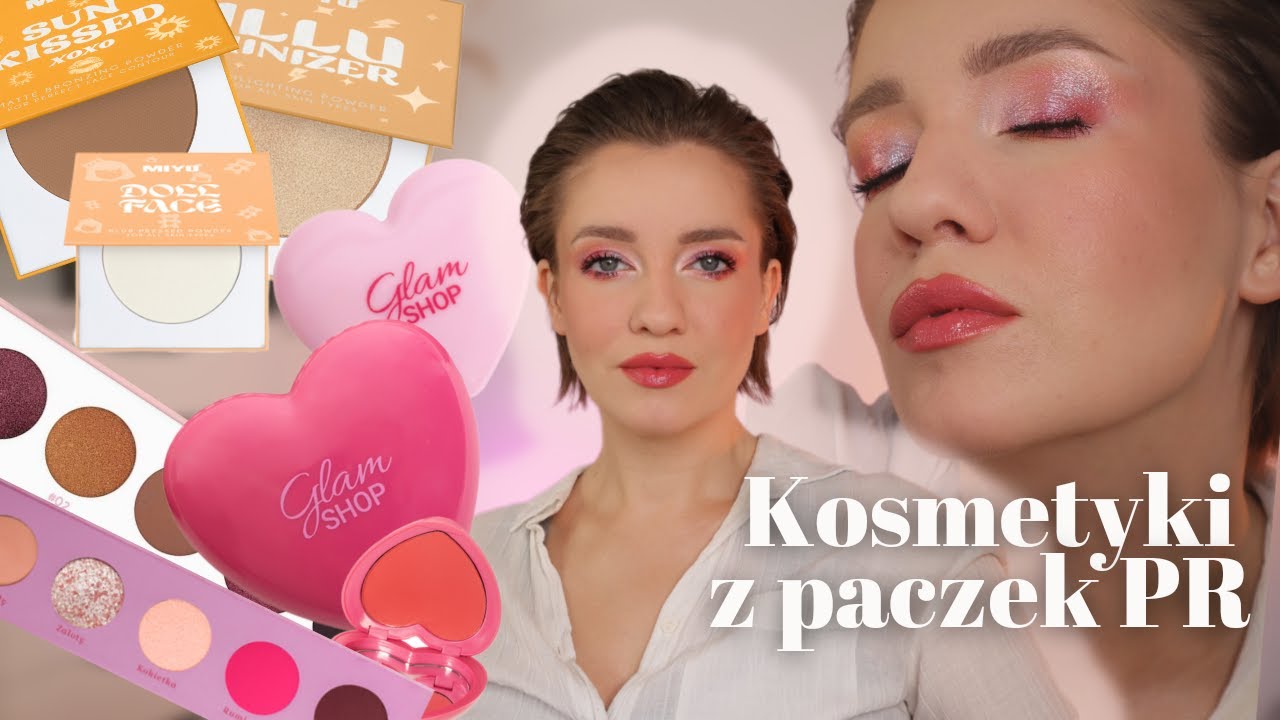 MAKIJAŻ KOSMETYKAMI PR! Walentynkowe GRWM | Miyo, Glamshop, Hean, Basiclab